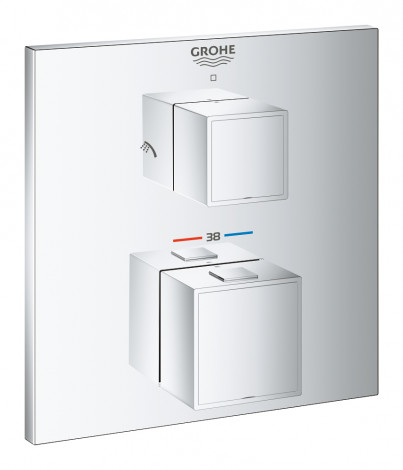 Grohe Grohtherm Cube - Termostatická baterie pod omítku pro 2 spotřebiče, chrom 24154000