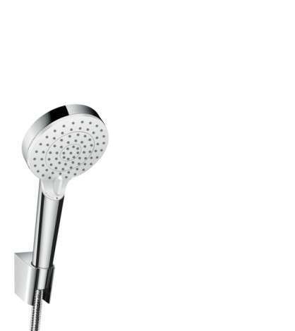 Hansgrohe Crometta - Set sprchové hlavice, 2 proudy, držáku a hadice, EcoSmart, bílá/chrom 26694400