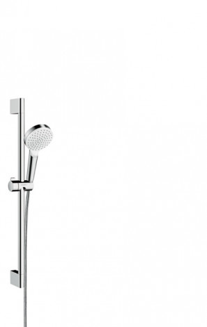 Hansgrohe Crometta - Set sprchové hlavice, tyče a hadice, EcoSmart 9 l/min, bílá/chrom 26535400