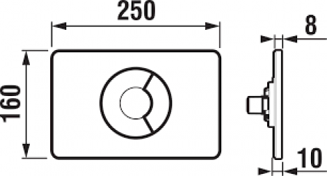 Jika Modul - Ovládácí tlačítko PL9, Dual Flush, matný chrom H8936760070001