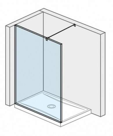 Jika Pure - Skleněná stěna boční, 1400x2000 mm, s úpravou Jika Perla Glass H2674250026681