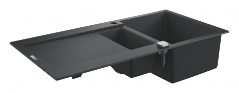 Grohe Dřezy - Kompozitní dřez K500 s automatickým odtokem, 1000x500 mm, granitová černá 31646AP0