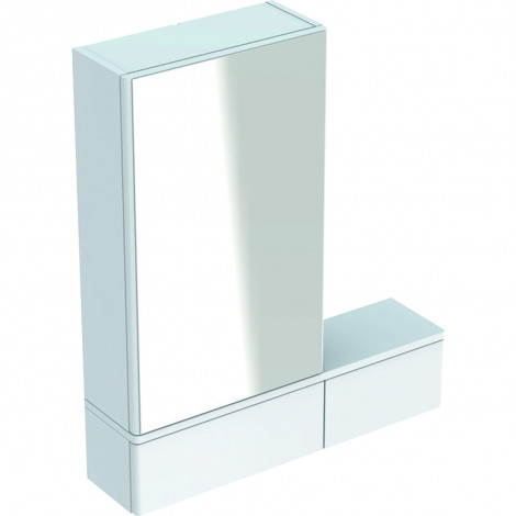 Geberit Selnova Square - Zrcadlová skříňka 850x708x176 mm, levá, 3 dvířka, lesklá bílá 500.185.01.1