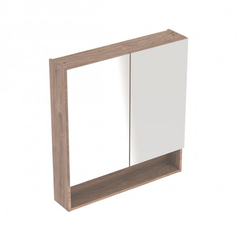 Geberit Selnova Square - Zrcadlová skříňka 850x788x175 mm, 2 dvířka, ořech hickory 501.270.00.1