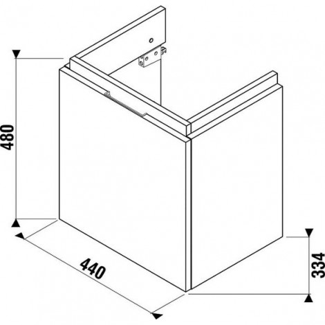 Jika Cubito - Umyvadlová skříňka 440x480 mm, 1 zásuvka, bílá H40J4213015001
