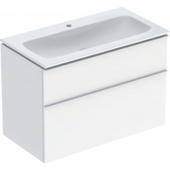 Geberit iCon - Skříňka s umyvadlem, 90x48x63 cm, 2 zásuvky, lesklá bílá 502.337.01.1