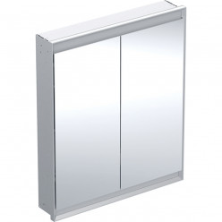 Geberit ONE - Zrcadlová skříňka s LED osvětlením, 750x900x150 mm, 2 dvířka, vestavná, hliník 505.802.00.1