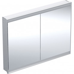 Geberit ONE - Zrcadlová skříňka s LED osvětlením, 1200x900x150 mm, 2 dvířka, vestavná, hliník 505.805.00.1