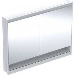 Geberit ONE - Zrcadlová skříňka s LED osvětlením, 1200x900x150 mm, 2 dvířka, s nikou, vestavná, bílá 505.825.00.2