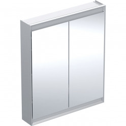 Geberit ONE - Zrcadlová skříňka s LED osvětlením, 750x900x150 mm, 2 dvířka, hliník 505.812.00.1