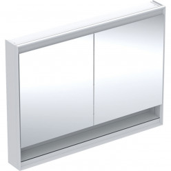 Geberit ONE - Zrcadlová skříňka s LED osvětlením, 1200x900x150 mm, 2 dvířka, s nikou, bílá 505.835.00.2