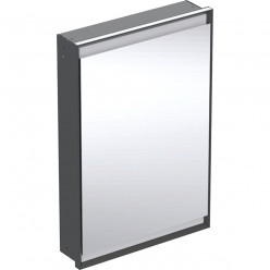 Geberit ONE - Zrcadlová skříňka s LED osvětlením, 600x900x150 mm, panty vlevo, vestavná, matná černá 505.800.00.7