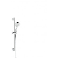 Hansgrohe Crometta - Set sprchové hlavice, 2 proudy, tyče a hadice, EcoSmart 9 l/min, bílá/chrom 26534400