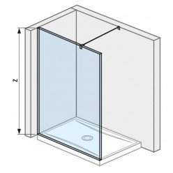 Jika Pure - Skleněná stěna boční, 1200x2000 mm, s úpravou Jika Perla Glass H2674230026681