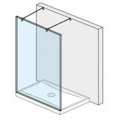Jika Pure - Skleněná stěna pevná včetně dvou vzpěr, 1300x2000 mm, s úpravou Jika Perla Glass H2674210026681