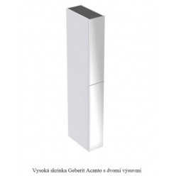 Geberit Acanto - Skříňka vysoká 1730x220 mm, dvě zásuvky, lesklá bílá 500.638.01.2