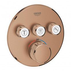 Grohe Grohtherm SmartControl - Termostatická sprchová podomítková baterie, 3 ventily, kartáčovaný Warm Sunset 29121DL0