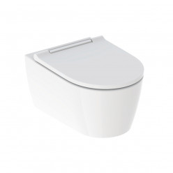 Geberit ONE - Závěsné WC se sedátkem softclose, TurboFlush, KeraTect, bílá/chrom 500.202.01.1