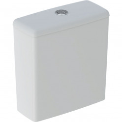 GEBERIT Selnova Square - Splachovací nádržka umístěná na WC míse, 2 množství splachování, boční přívod vody, otočná, pro WC Rimfree 500.490.01.1