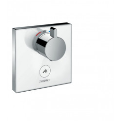 Hansgrohe Shower Select Glass - Termostat pod omítku Highflow pro 1 spotřebič a 1 dodatečný výstup, bílá/chrom 15735400