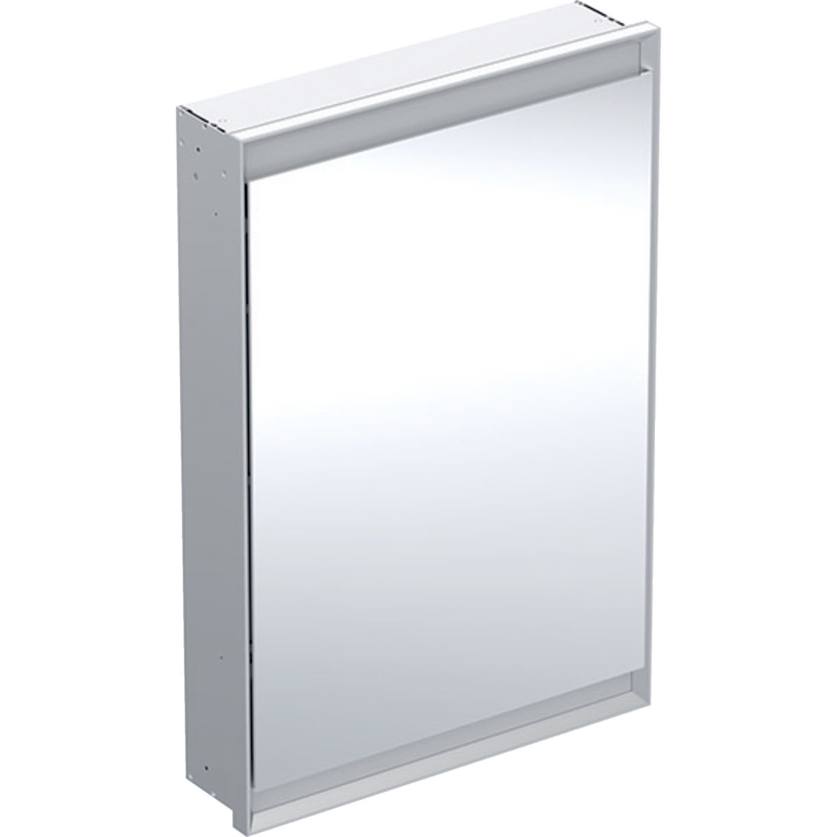 Geberit ONE - Zrcadlová skříňka s LED osvětlením, 600x900x150 mm, panty vpravo, vestavná, hliník 505.801.00.1