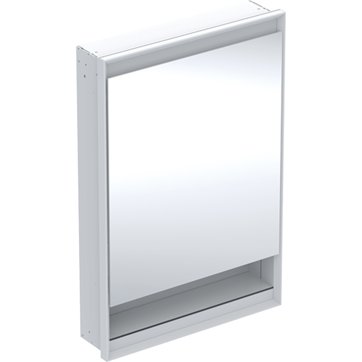 Geberit ONE - Zrcadlová skříňka s LED osvětlením, 600x900x150 mm, panty vlevo, s nikou, vestavná, bílá 505.820.00.2