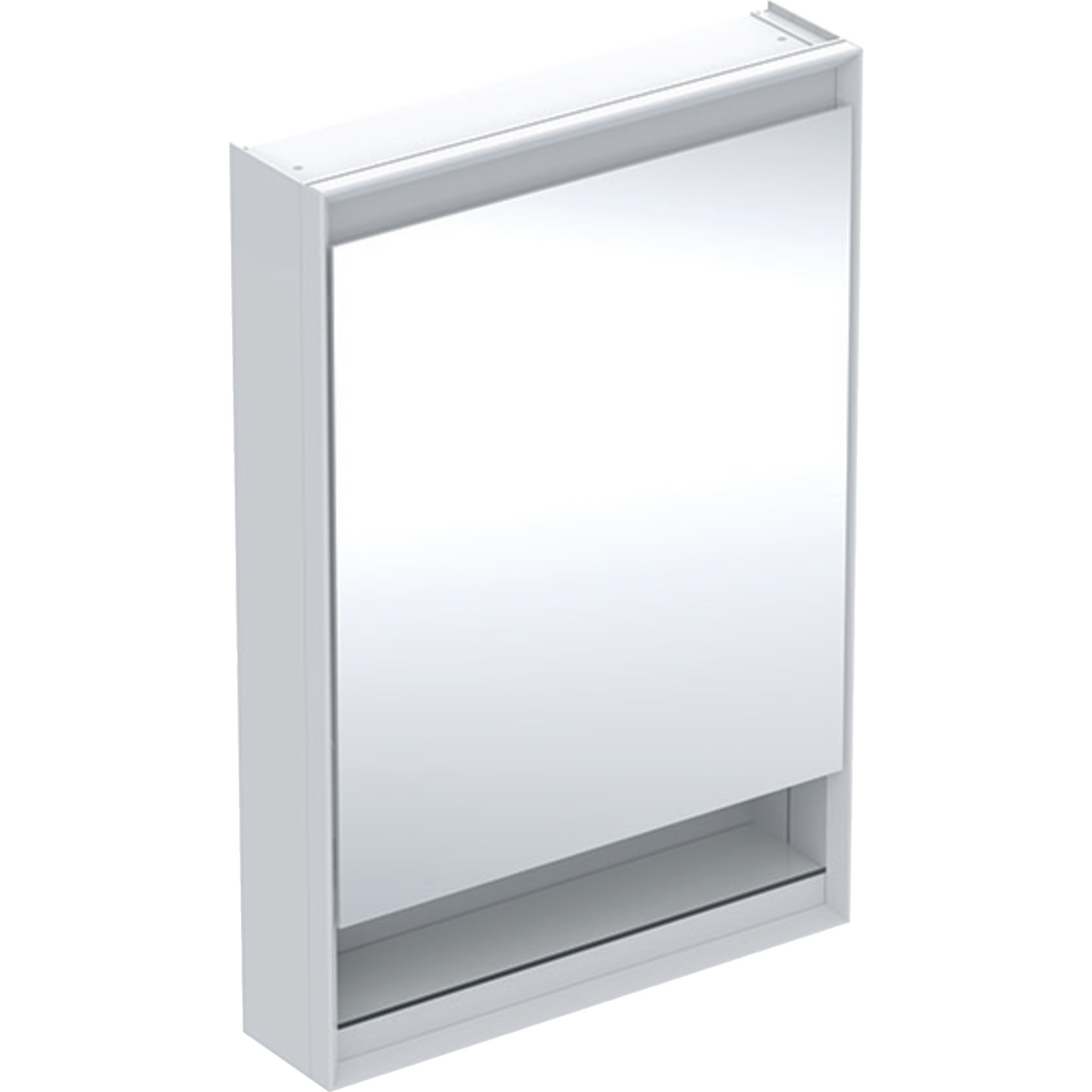 Geberit ONE - Zrcadlová skříňka s LED osvětlením, 600x900x150 mm, panty vpravo, s nikou, bílá 505.831.00.2