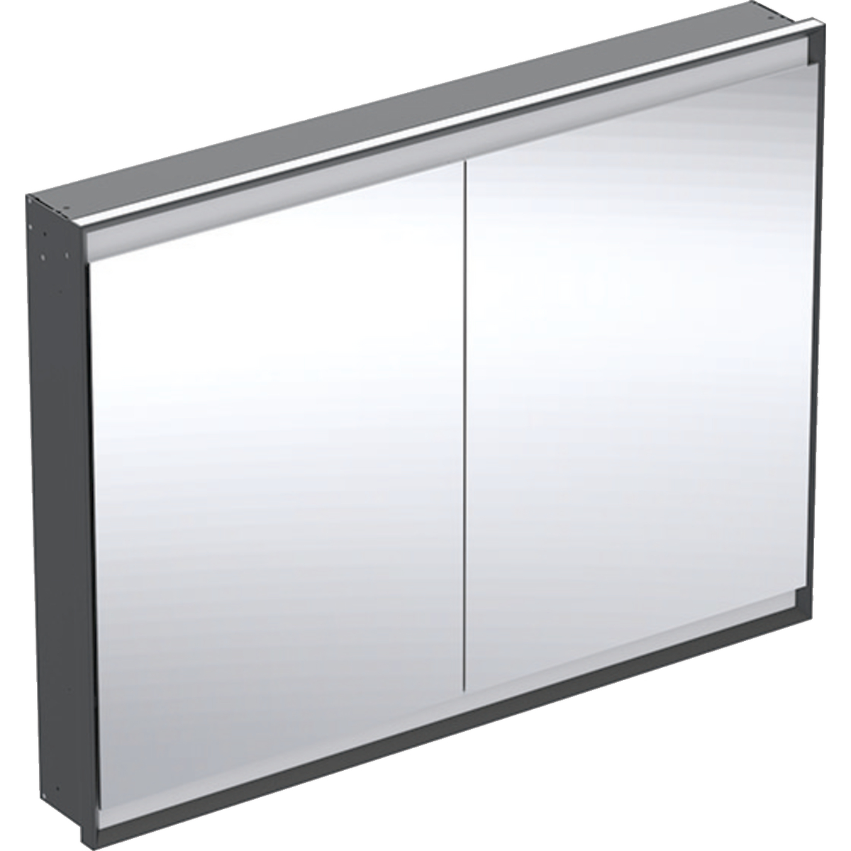 Geberit ONE - Zrcadlová skříňka s LED osvětlením, 1200x900x150 mm, 2 dvířka, vestavná, matná černá 505.805.00.7