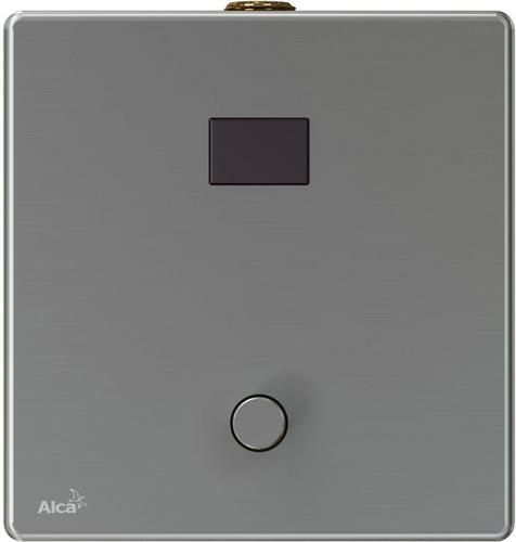 Alcadrain ASP4-KT Automatický splachovač pisoáru s manuálním ovládáním kov, 12 V (napájení ze sítě)