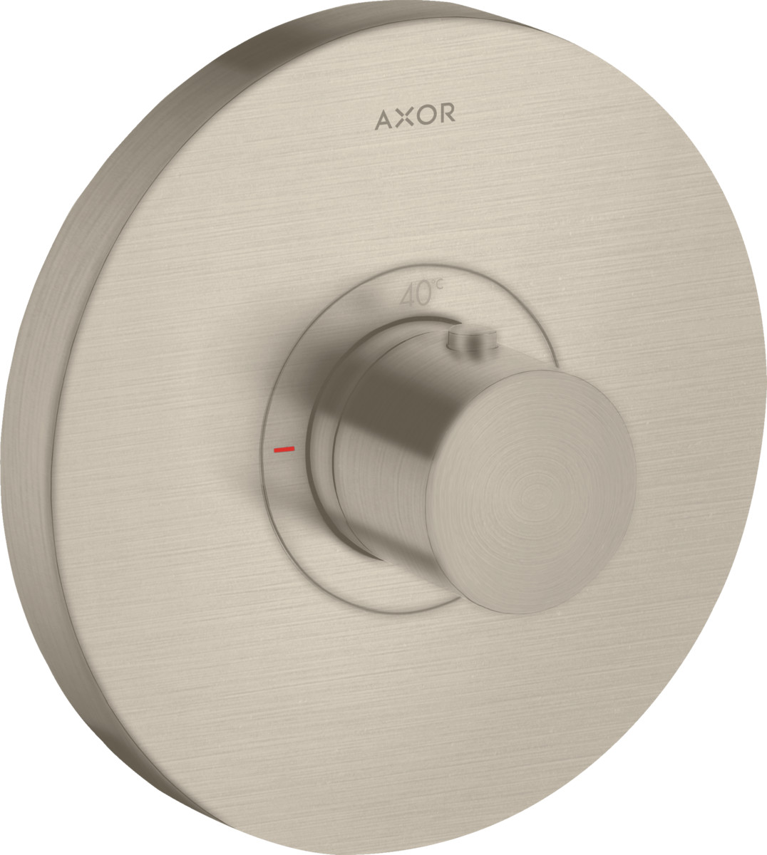 Axor ShowerSelect - Termostat HighFlow s podomítkovou instalací, kulatá rozeta, kartáčovaný nikl 36721820