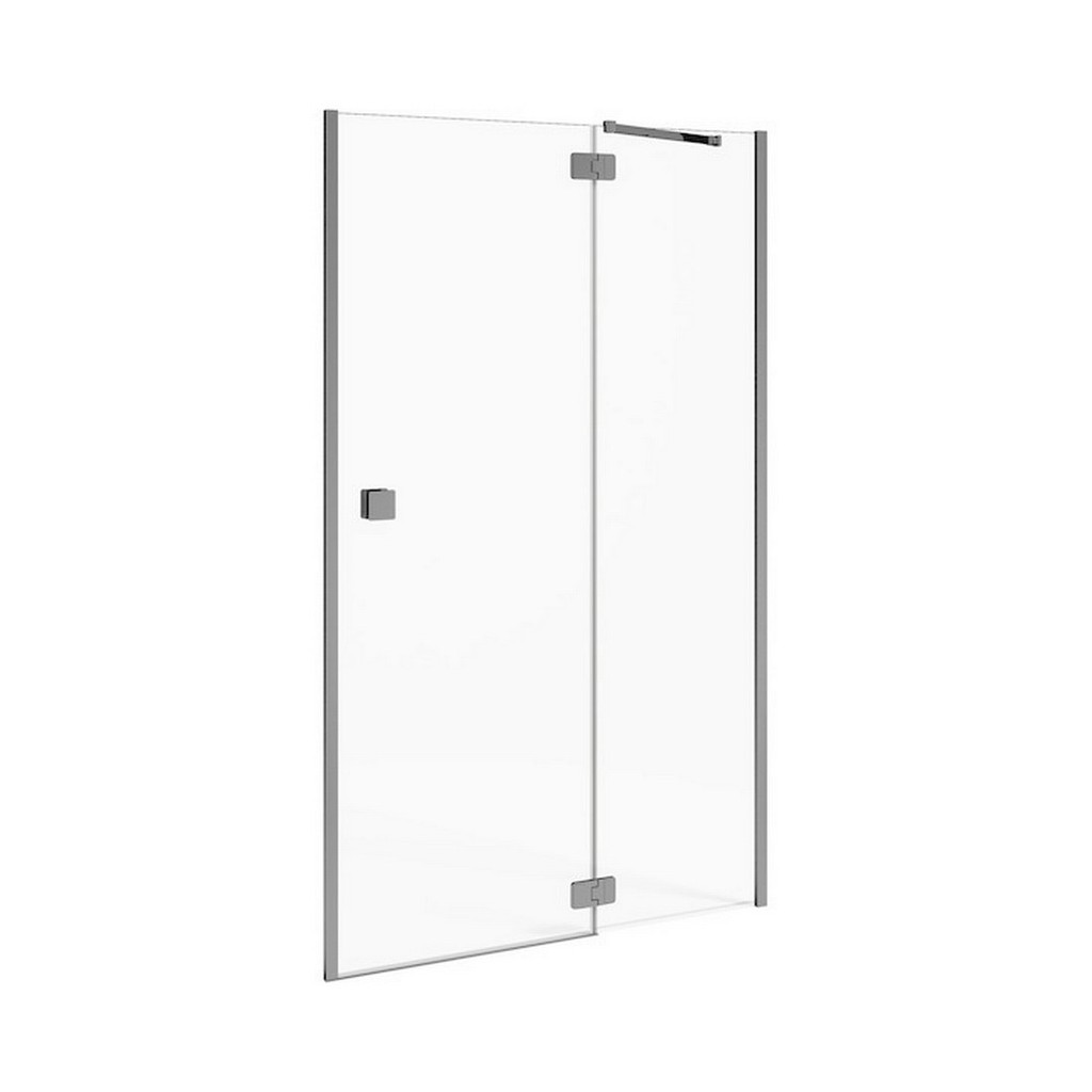 JIKA Cubito Pure - sprchové dveře jednokřídlé bezrámové s pevným segmentem 800/1950mm, pravé, transparentní sklo s Jika perla Glass H2544210026681