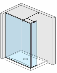 Jika Pure - Skleněná stěna boční 1400x200x2000 mm, s úpravou Jika Perla Glass H2674280026681