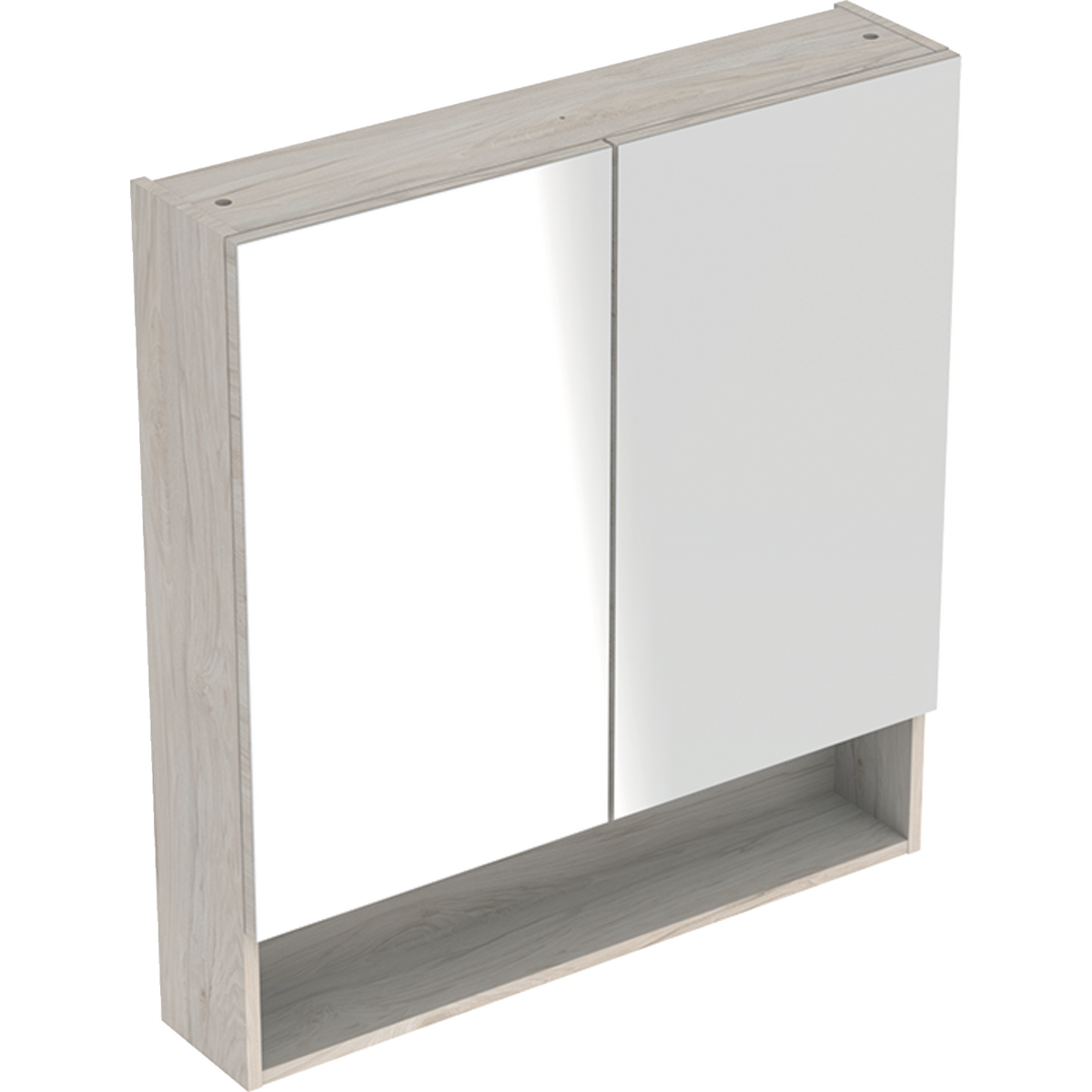 Geberit Selnova Square - Zrcadlová skříňka 850x588x175 mm, 2 dvířka, světlý ořech hickory 501.267.00.1