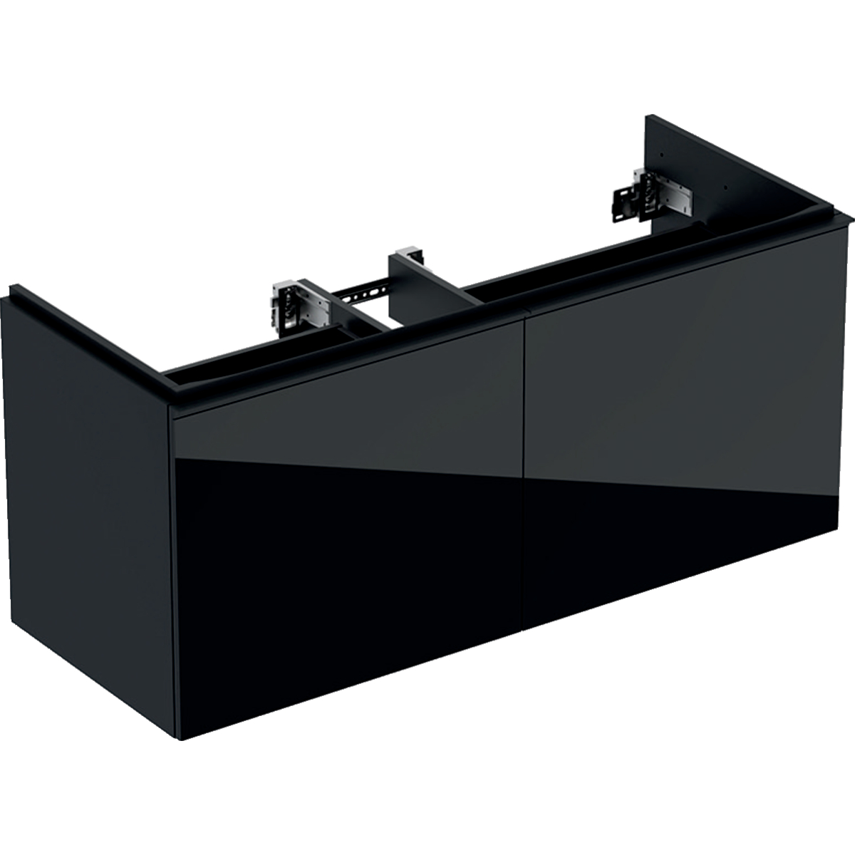 Geberit Acanto - Umyvadlová skříňka, 1190x476x535 mm, 2 zásuvky, zápachová uzávěra, černá 502.355.16.1