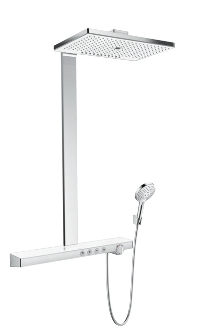 Hansgrohe Rainmaker Select - Sprchový set Showerpipe 460 s termostatem, 3 proudy, bílá/chrom 27106400